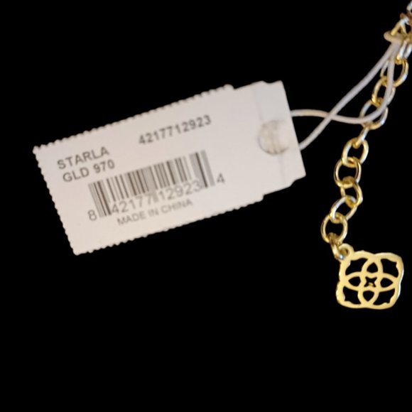 Kendra Scott Gold Tone Starla Y Necklace 21" Long With Bag NWT - Picture 6 of 11